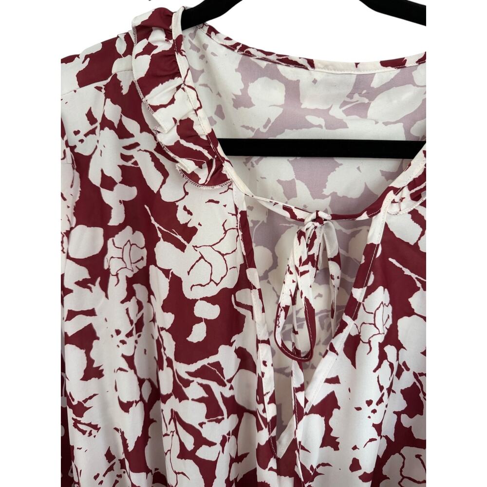 BloomChic Floral Midi Dress 6X 30 Ruffle Lantern Sleeve Pocket Tie - Picture 7 of 15